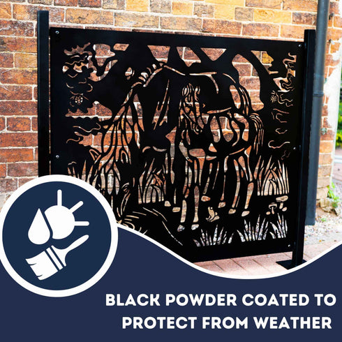 Metal Fence Panels Grazing Horses Garden Fencing Screens